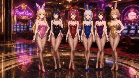【動く配信背景/10種セット】おっぱいが揺れるカジノのバニーガール 豪華アニメーションループ動画素材まとめパック【1920×1080 MP4】バリエーション違い・VTuber・OBS対応