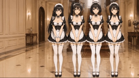 【動く配信背景/10種セット】おっぱいが揺れる高級お屋敷のメイド 豪華アニメーションループ動画素材まとめパック【1920×1080 MP4】バリエーション違い・VTuber