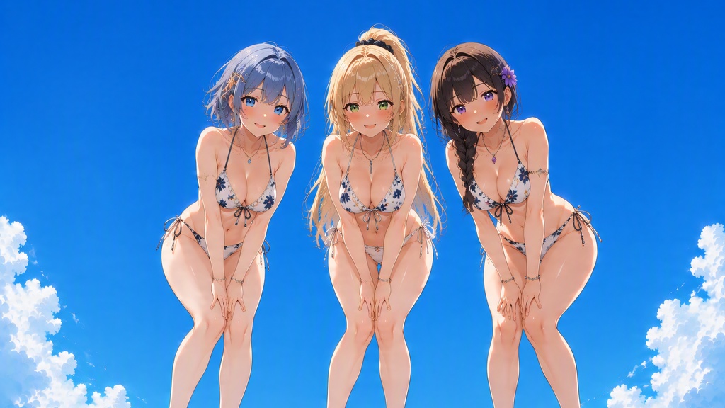 【4K・50枚】ビーチの水着美少女イラスト集 Vol.1(JPEG)