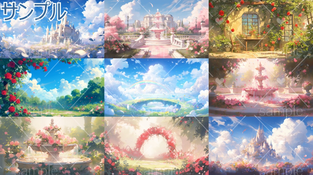 豪邸や庭の背景