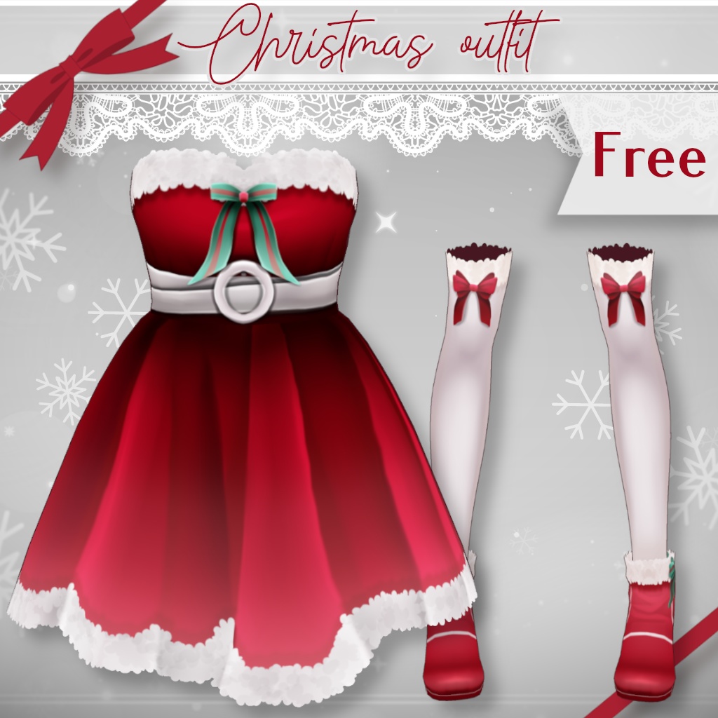 【FREE/無料】Christmas outfit / クリスマス衣装「Vroid」