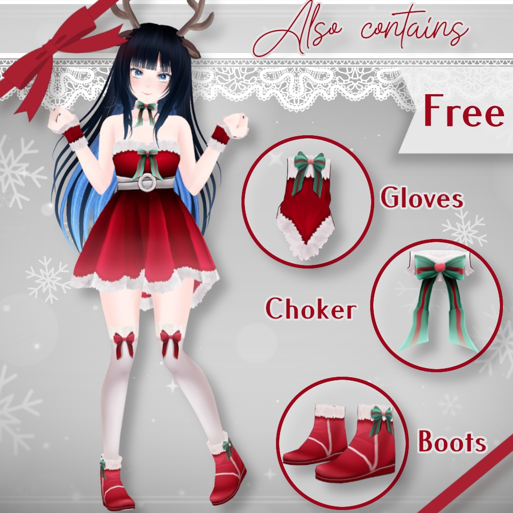 【FREE/無料】Christmas outfit / クリスマス衣装「Vroid」