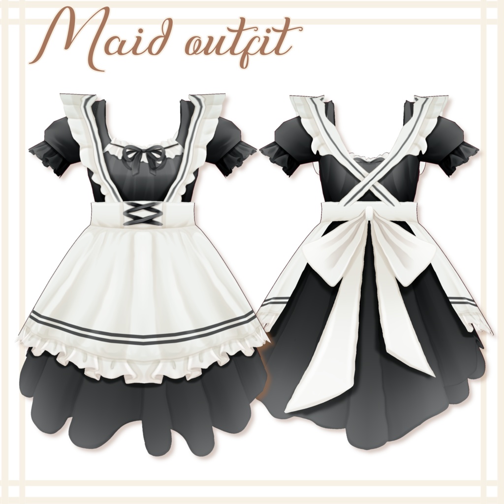 【FREE/無料】Maid outfit / メイド服「Vroid」