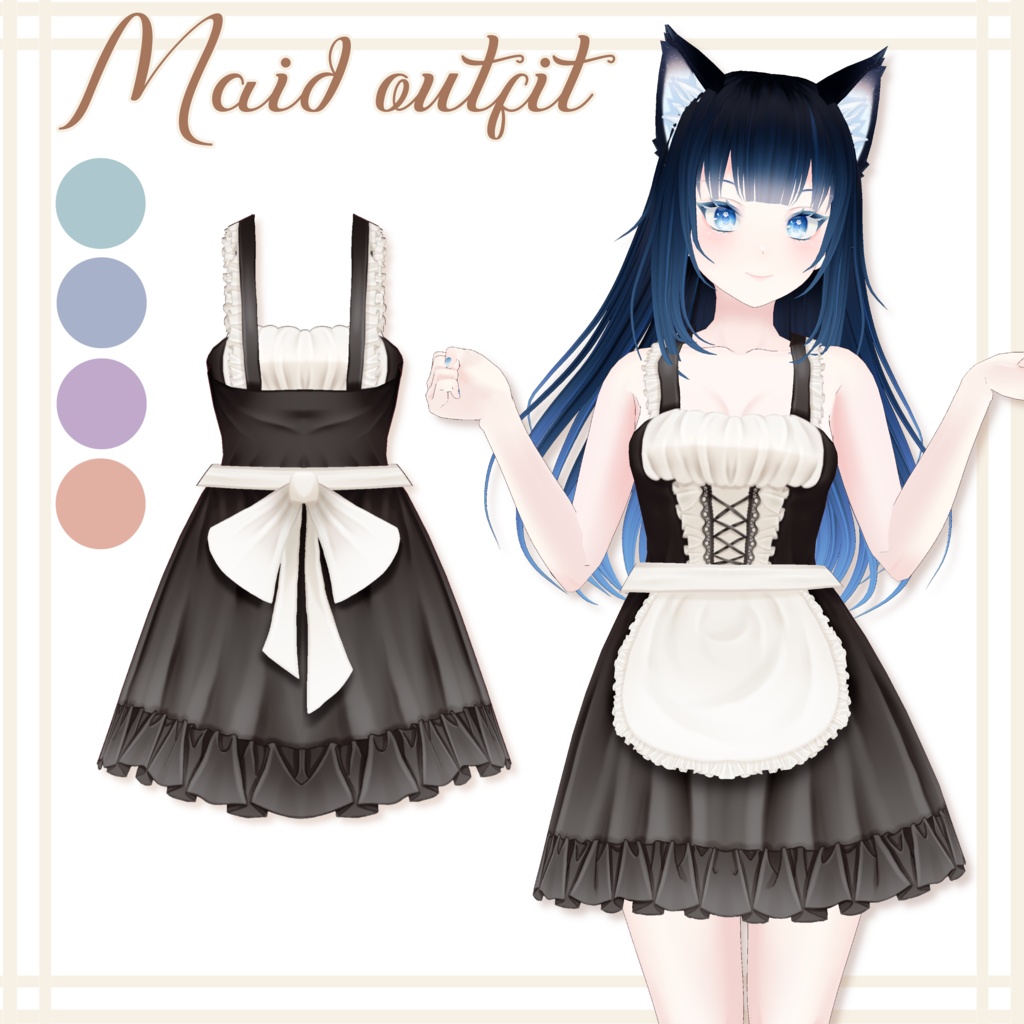 【Vroid outfit】Maid outfit / メイド服