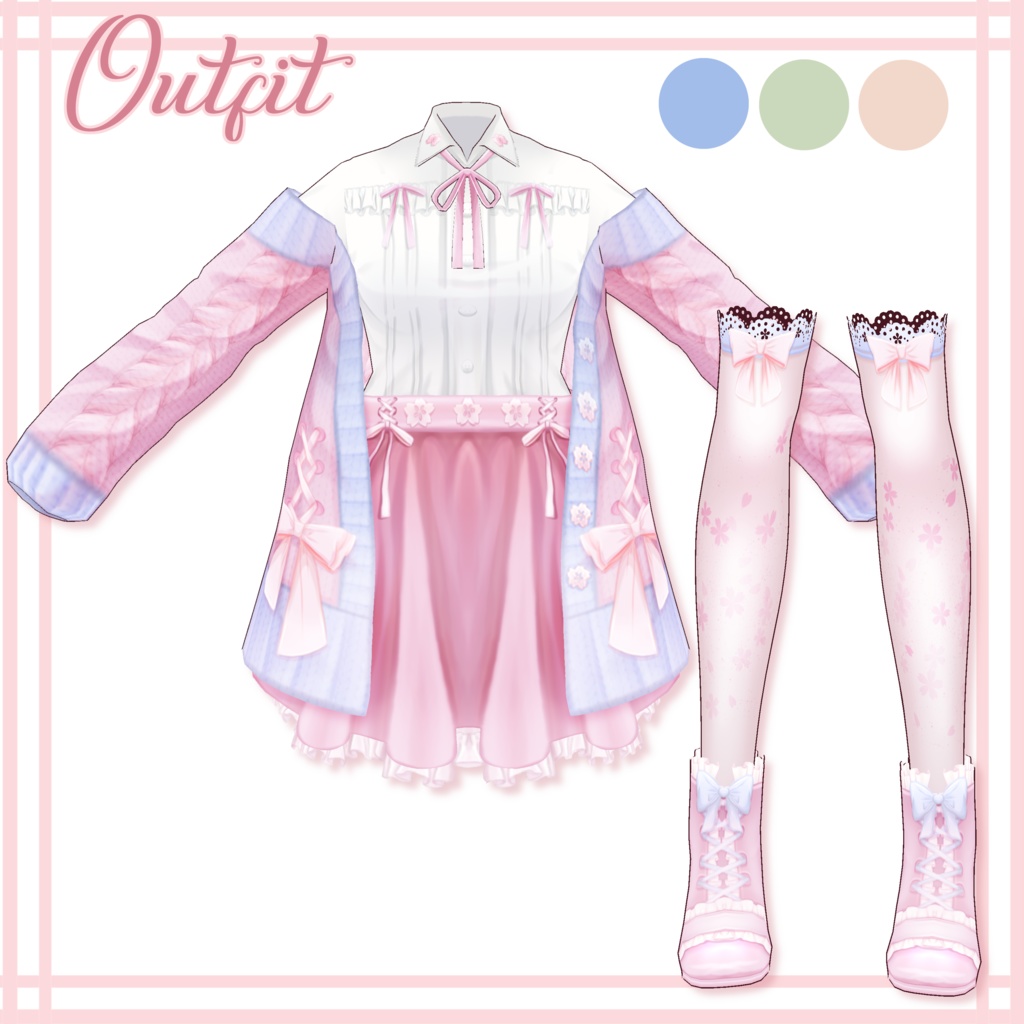 【Vroid outfit】Sakura cardigan outfit