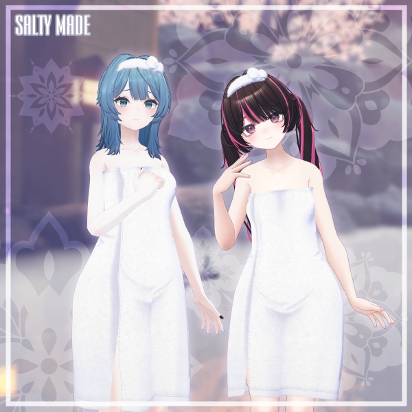 【複数アバター対応】湯の花バスタオル