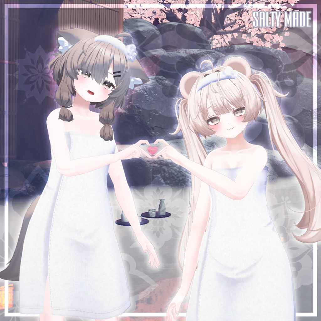 【複数アバター対応】湯の花バスタオル