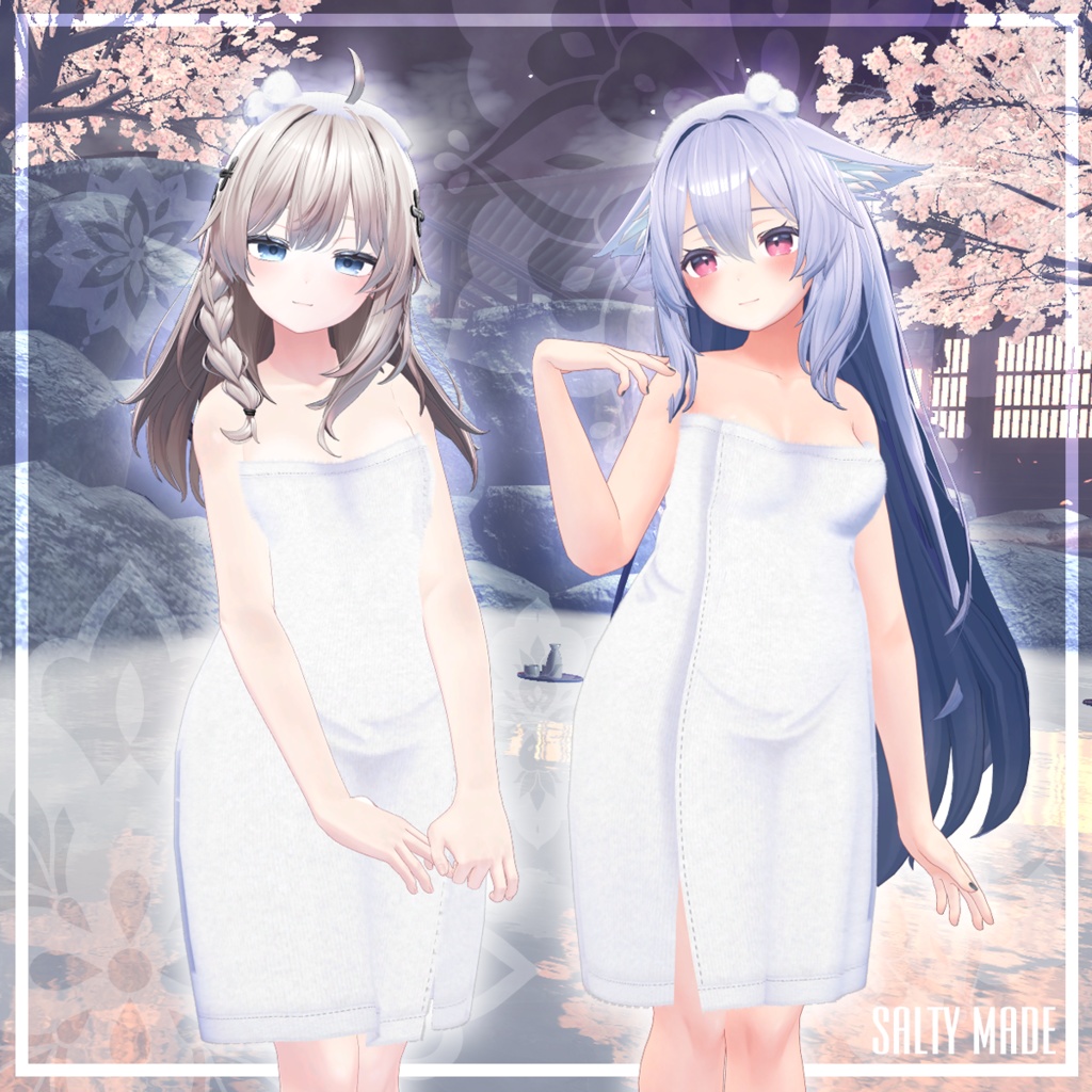 【複数アバター対応】湯の花バスタオル