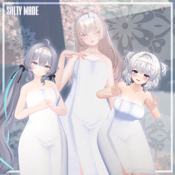 【複数アバター対応】湯の花バスタオル