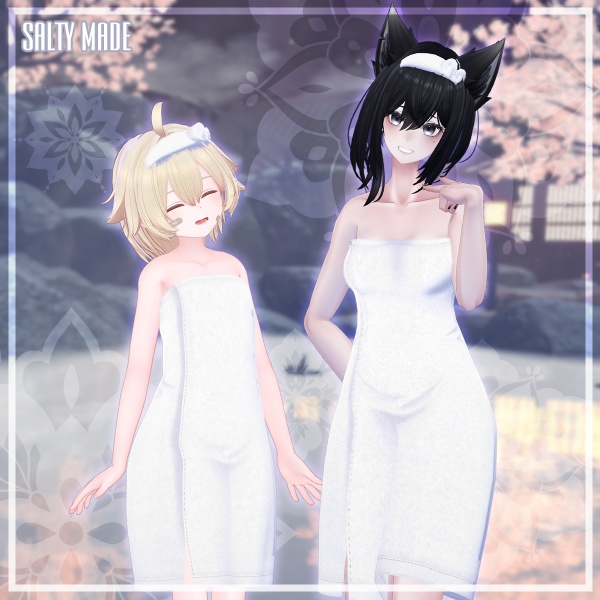 【複数アバター対応】湯の花バスタオル