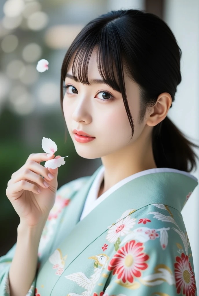 春風に舞う – 花と和装美人 Vol.1(15枚収録・AIポートレート)