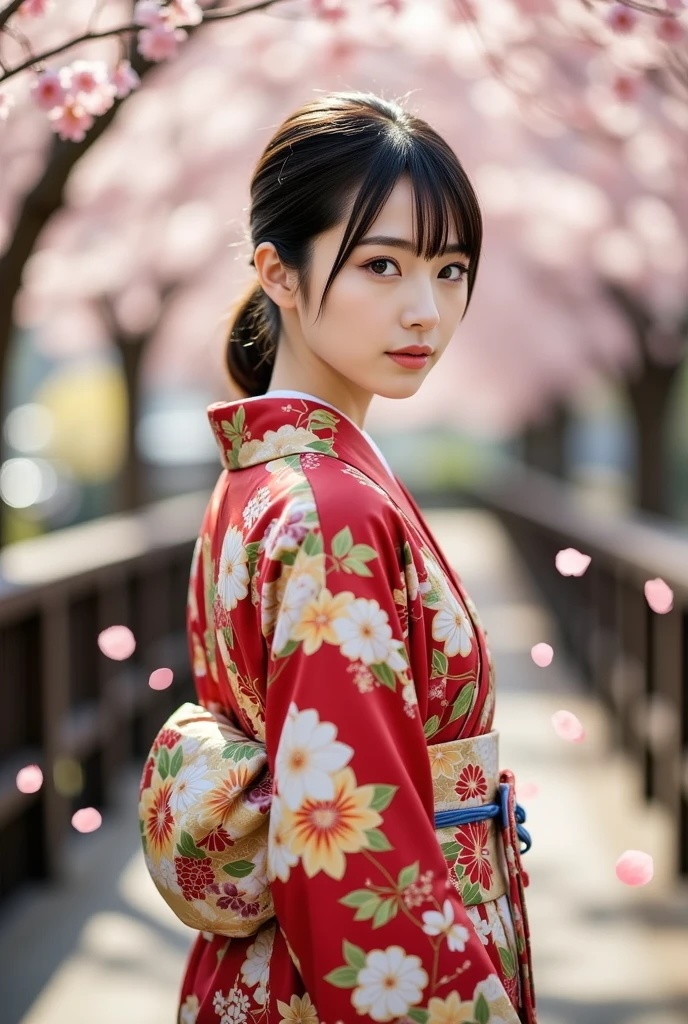 春風に舞う – 花と和装美人 Vol.1(15枚収録・AIポートレート)