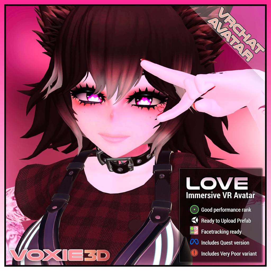 [オリジナル3Dモデル] LOVE [VRChat Avatar]