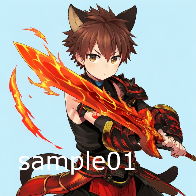 SNSアイコン　猫の剣の戦士