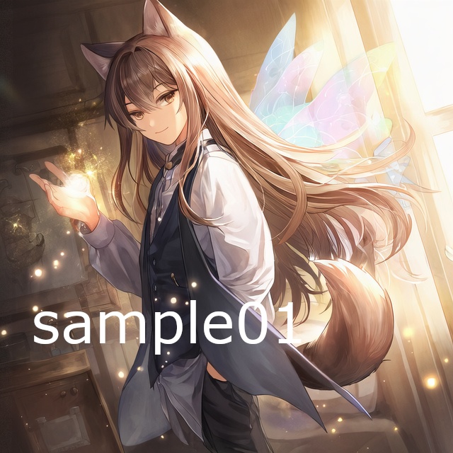 SNSアイコン　猫の精霊少女