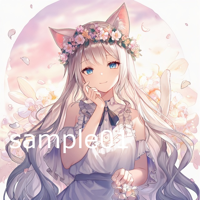 SNSアイコン　猫の花の精霊