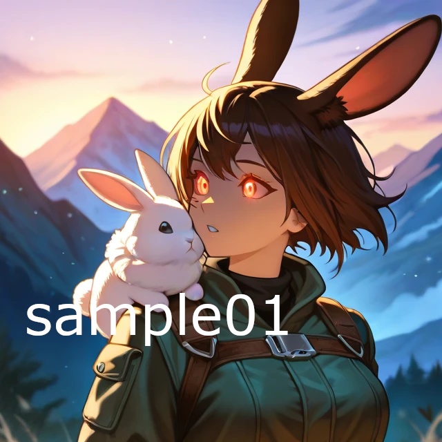 SNSアイコン　旅する少女のウサギ