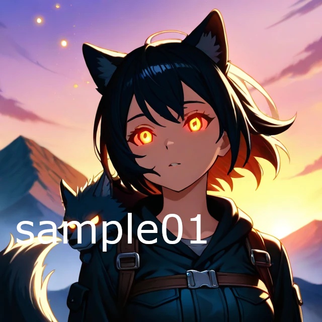 SNSアイコン　旅する少女のオオカミ