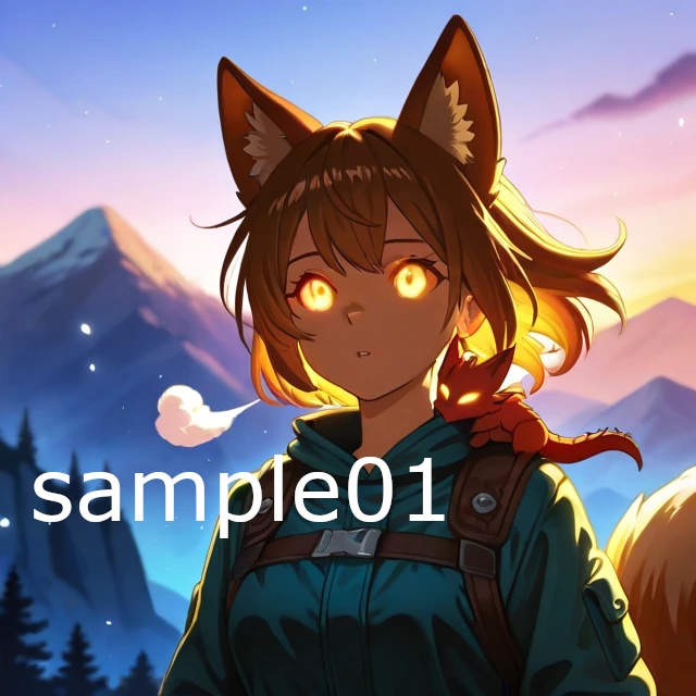 SNSアイコン　旅する少女のキツネ