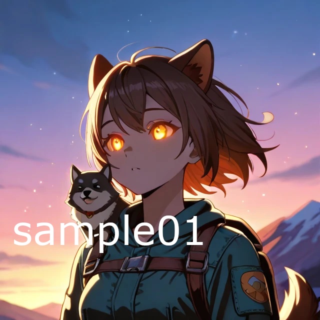 SNSアイコン　旅する少女の犬