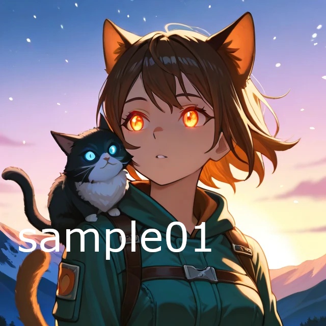 SNSアイコン　旅する少女の猫