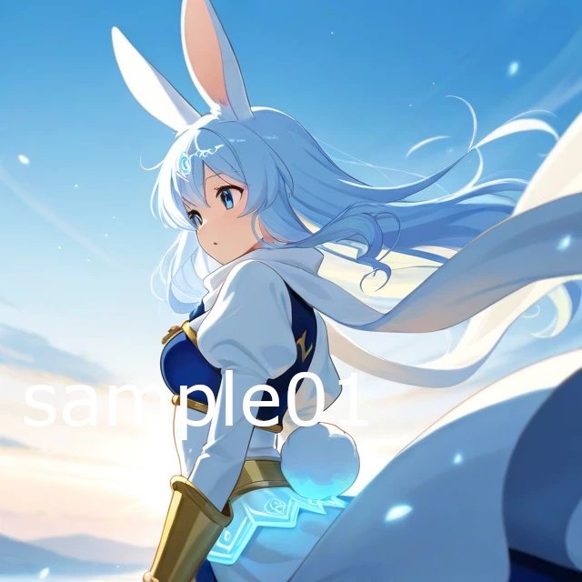 SNSアイコン　風の精と共鳴するウィンドメイデン　ウサギ