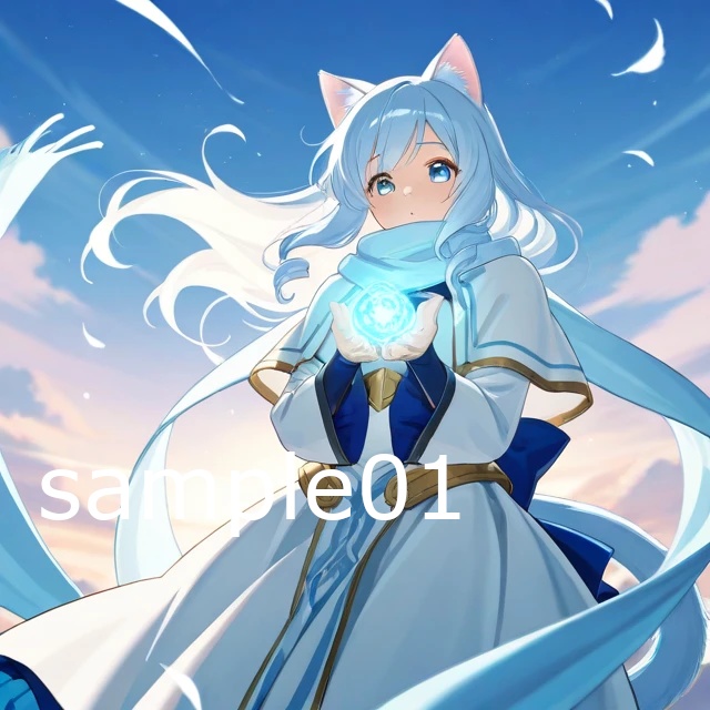 SNSアイコン　風の精と共鳴するウィンドメイデン　猫