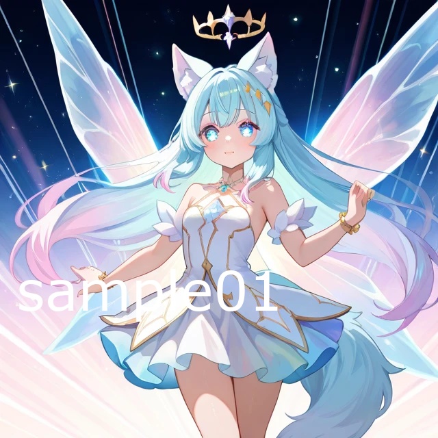 SNSアイコン　宝石の精霊（クリスタルミューズ）オオカミ