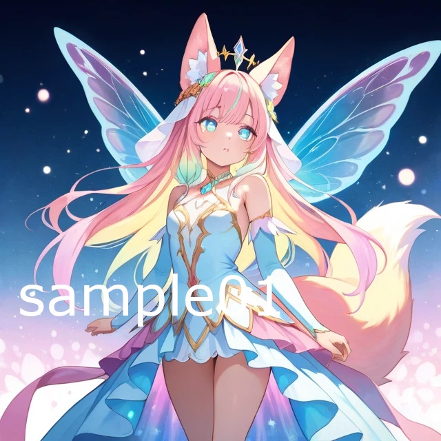 SNSアイコン　宝石の精霊（クリスタルミューズ）キツネ