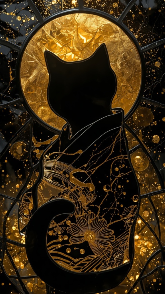 Stained Glass Cat Series – vol.5 Phone Wallpaper Pack (3 Sizes)