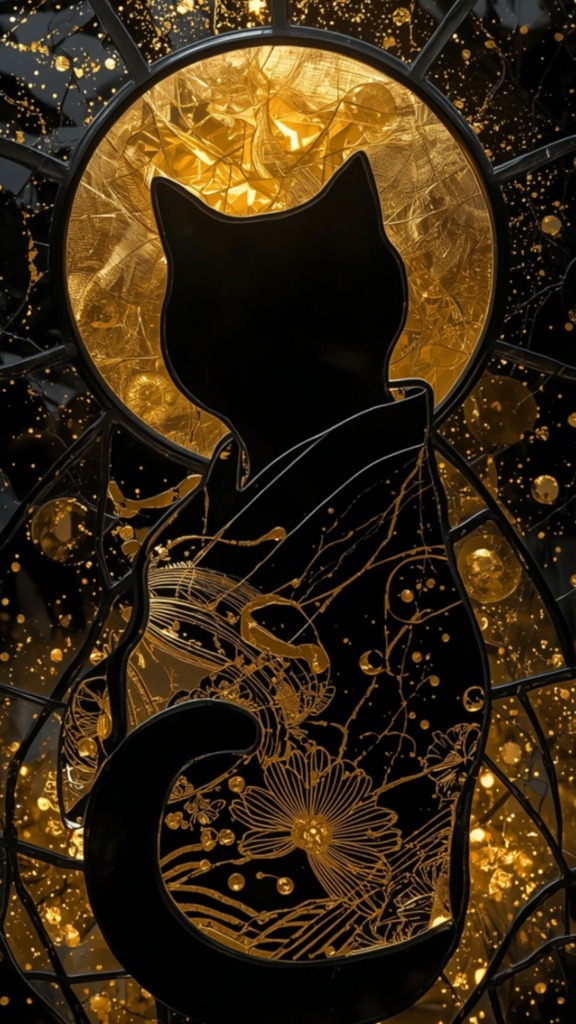 Stained Glass Cat Series – vol.5 Phone Wallpaper Pack (3 Sizes)