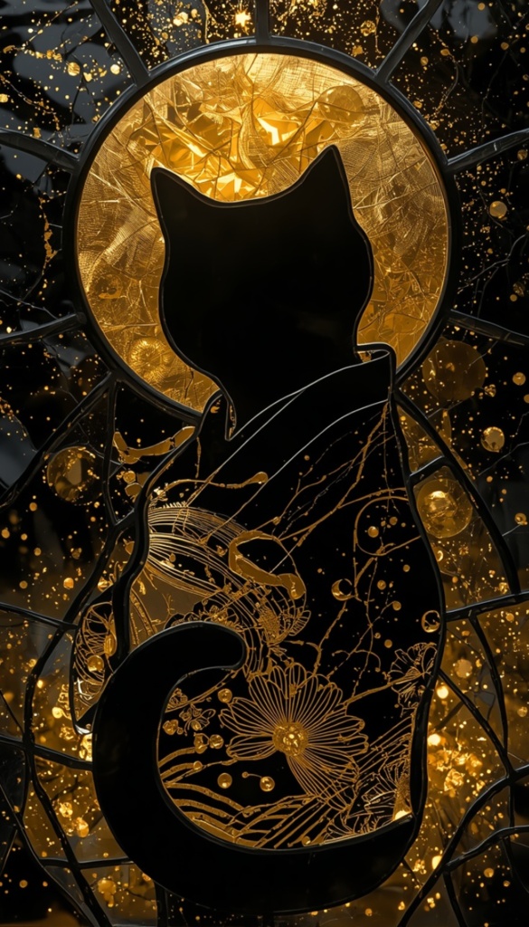 Stained Glass Cat Series – vol.5 Phone Wallpaper Pack (3 Sizes)