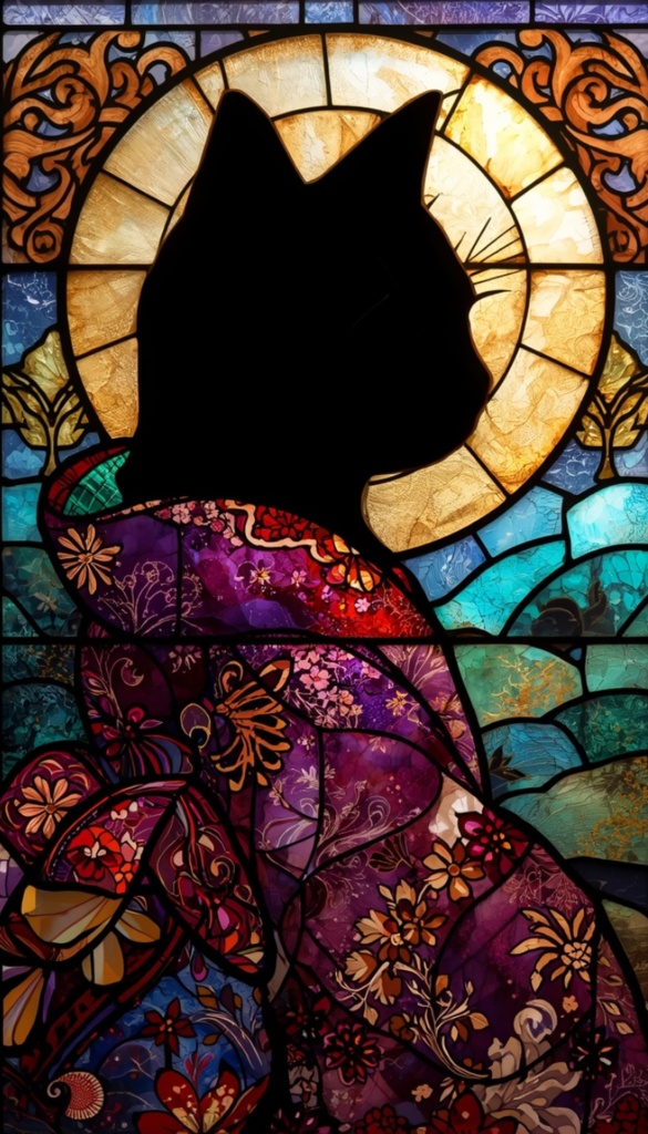 Stained Glass Cat Series – vol.6 Phone Wallpaper Pack (3 Sizes)