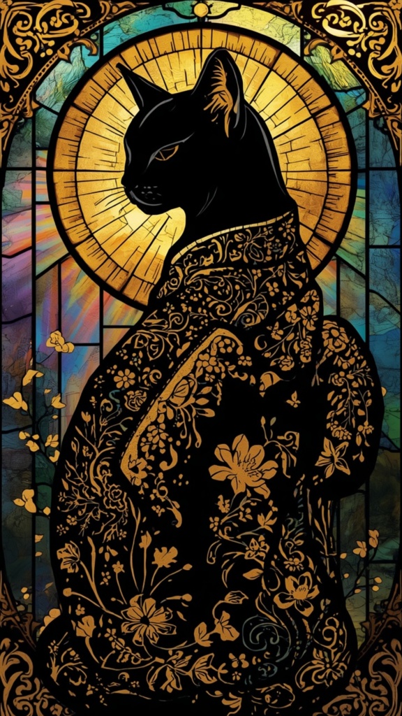 Stained Glass Cat vol.1~vol.6 Phone Wallpaper Pack (Sizes 1080×1920)