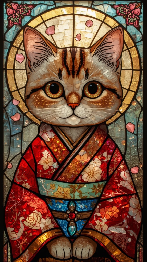 Stained Glass Cat vol.1~vol.6 Phone Wallpaper Pack (Sizes 1080×1920)