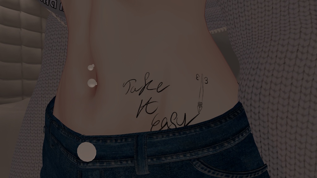 「無料」文字　タトゥー take it easy