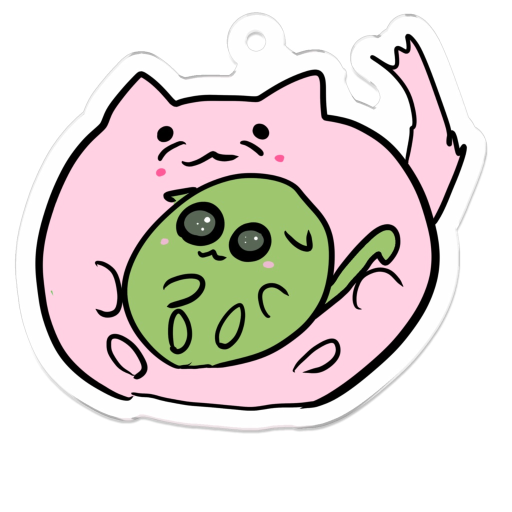 ミロオとミニねこのよもぎちゃんアクリルキーホルダー