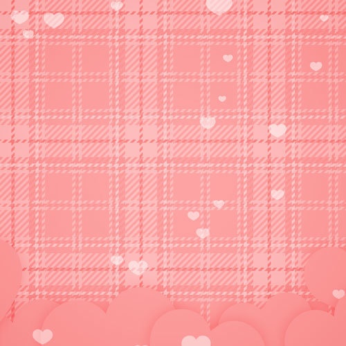 ループ背景【タータンチェック柄/ハート】