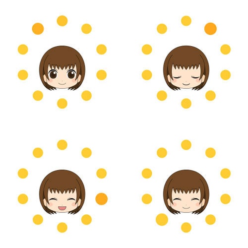 ローディングアニメーション【ニコニコ女の子】