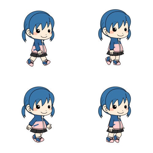 ローディングアニメーション【てくてく歩く女の子】