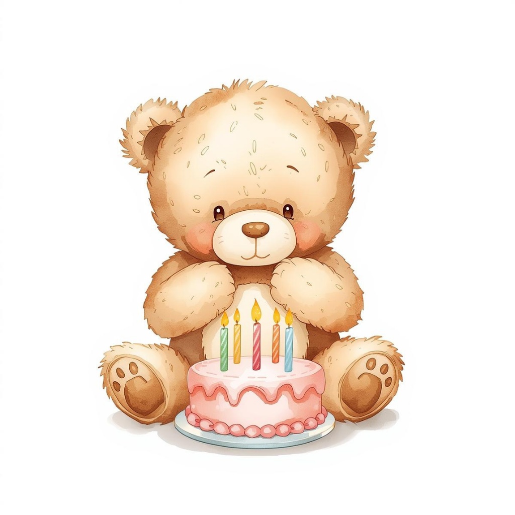 [テディベアシリーズ】水彩画テディベアのバースデー・コレクション(全10種)