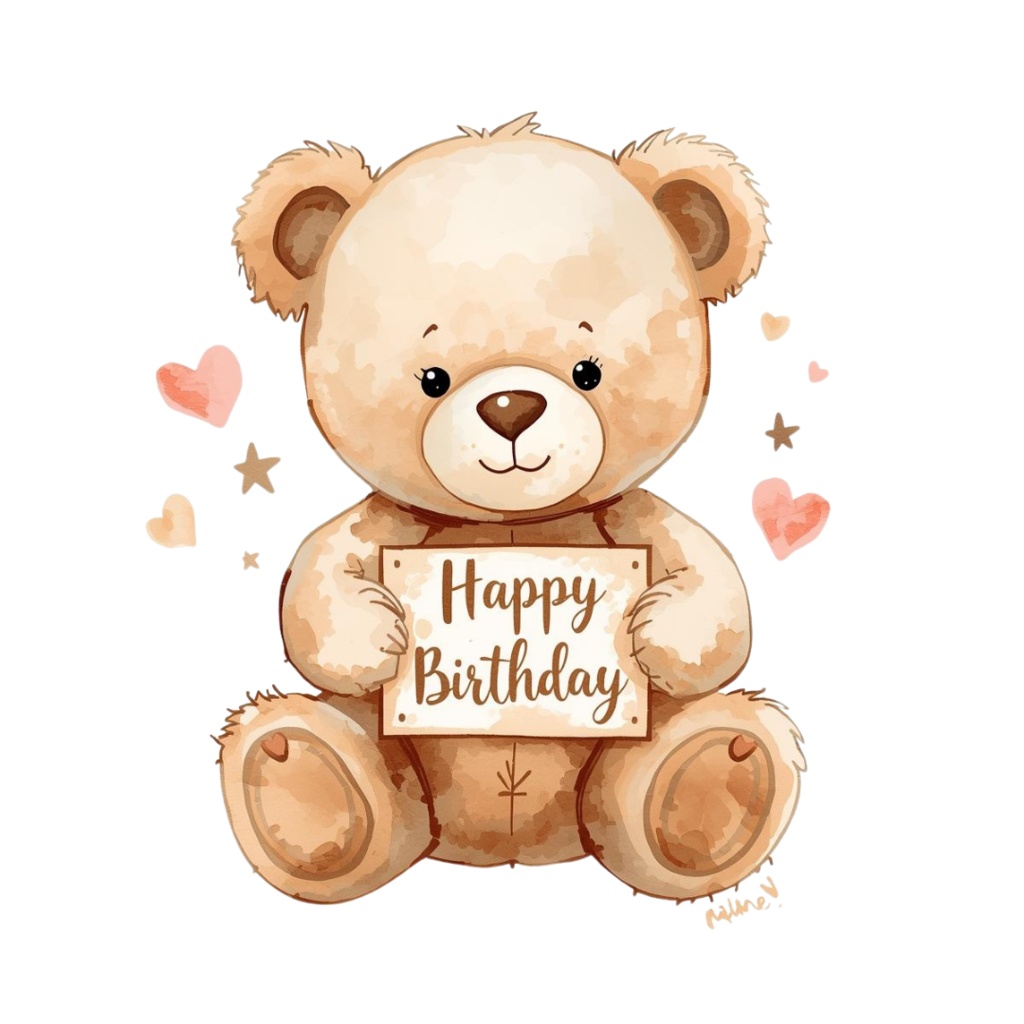 [テディベアシリーズ】水彩画テディベアのバースデー・コレクション(全10種)