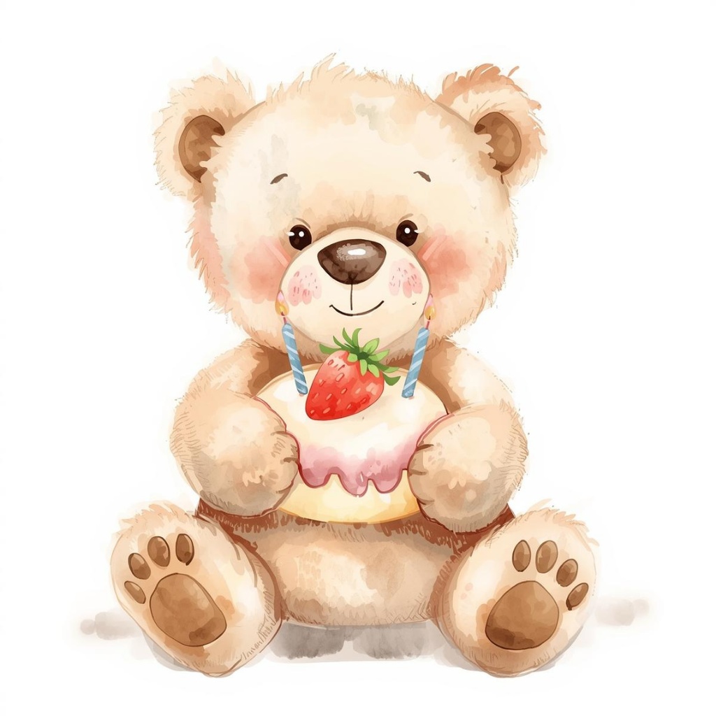 [テディベアシリーズ】水彩画テディベアのバースデー・コレクション(全10種)