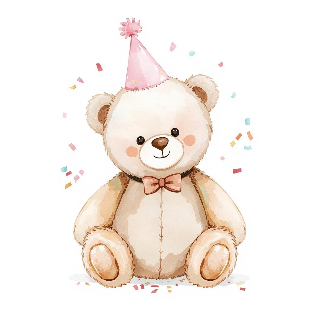 [テディベアシリーズ】水彩画テディベアのバースデー・コレクション(全10種)