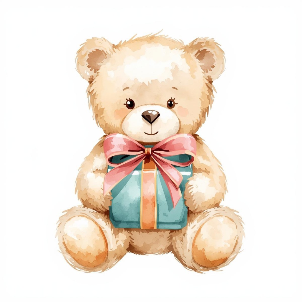 [テディベアシリーズ】水彩画テディベアのバースデー・コレクション(全10種)