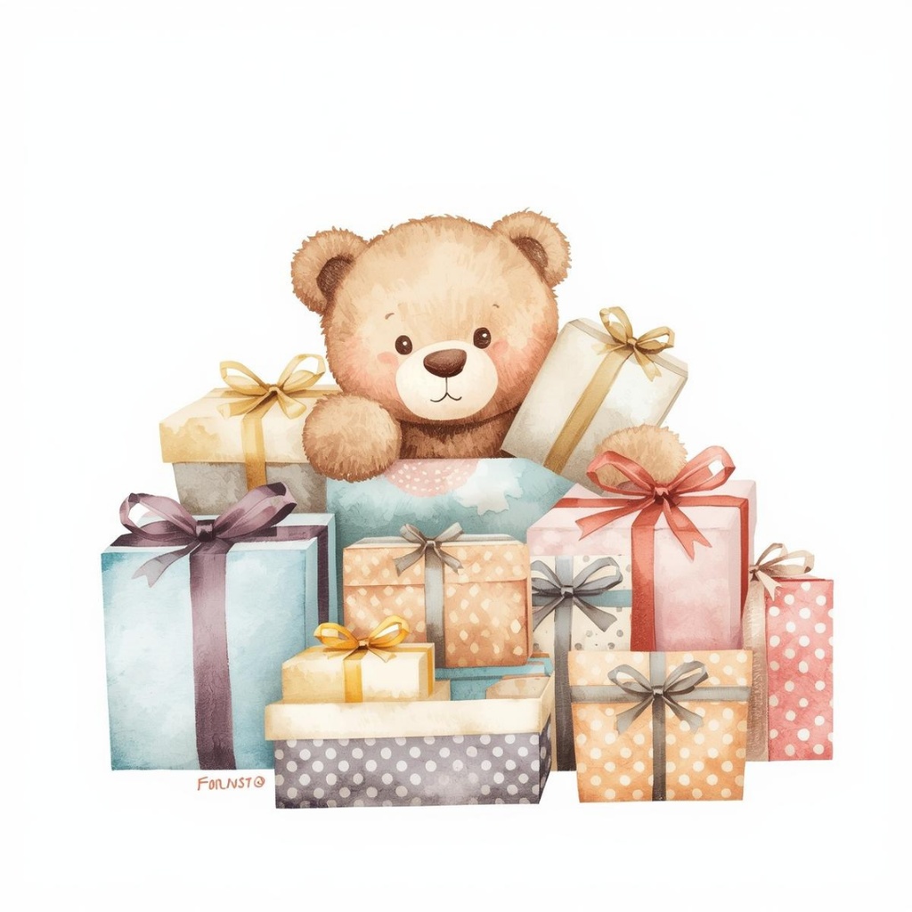 [テディベアシリーズ】水彩画テディベアのバースデー・コレクション(全10種)