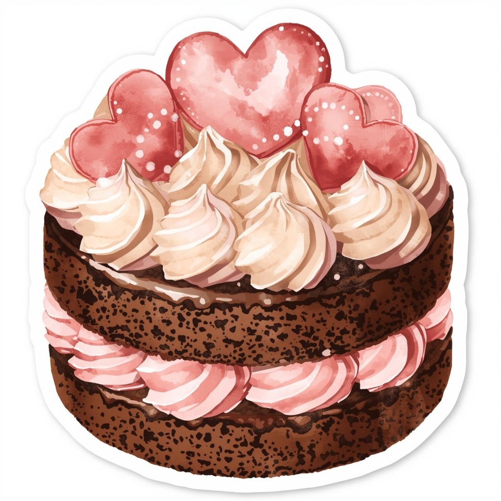 【バレンタインスィーツ】水彩アンティーク風クリップアート10点セット