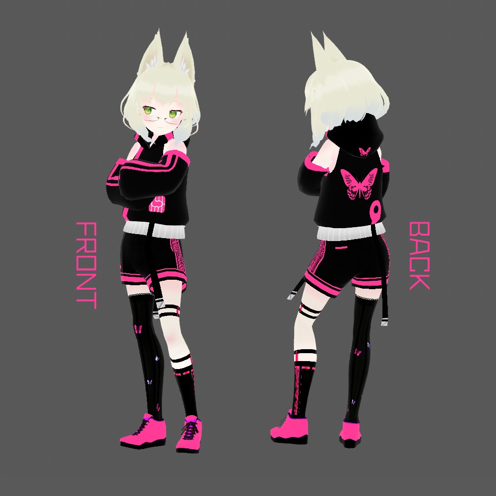 【VRoid用】ネオンパーカー【テクスチャ】