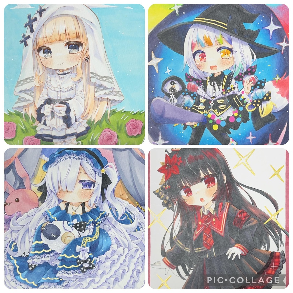 手描きイラスト オーダーページ 小色紙サイズ