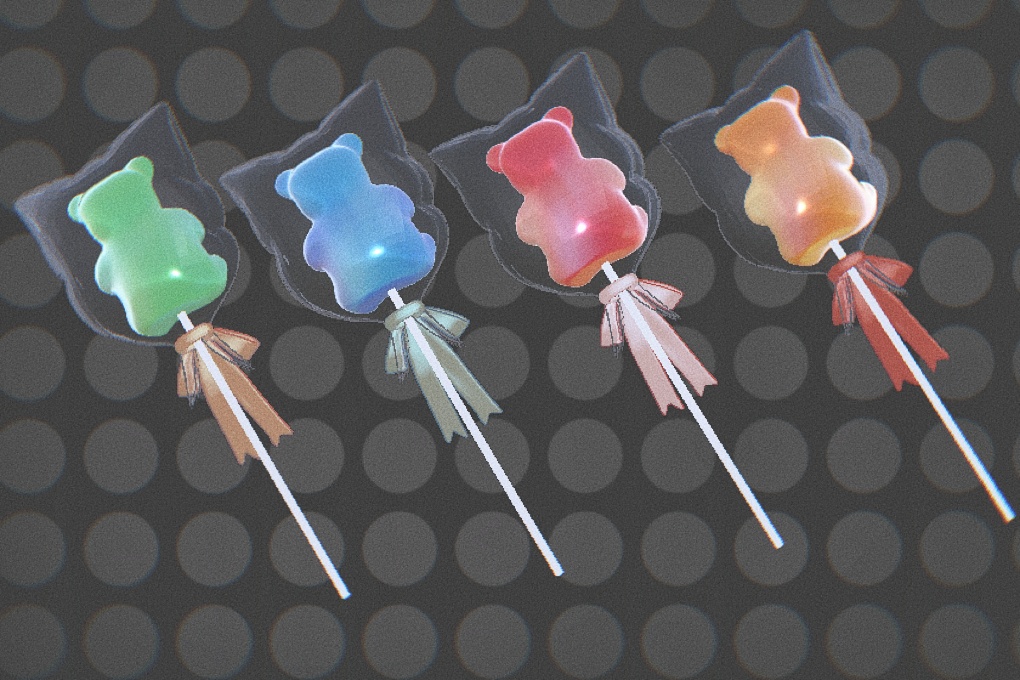 【VRC想定】くまグミの棒付きキャンディー